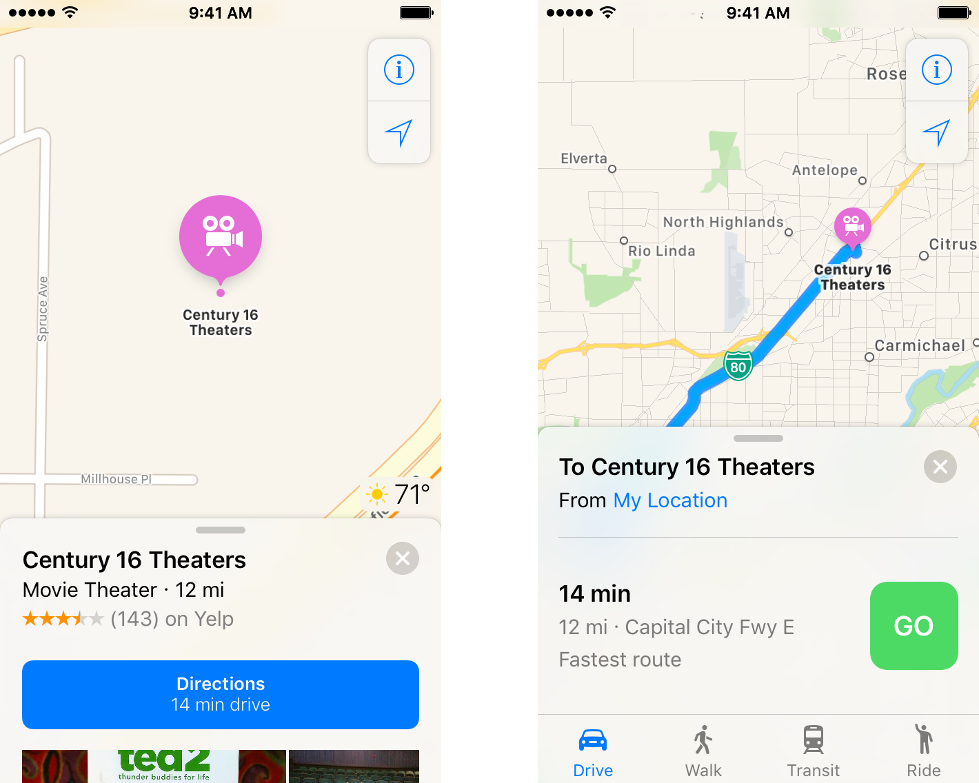 Maps with voice navigation
