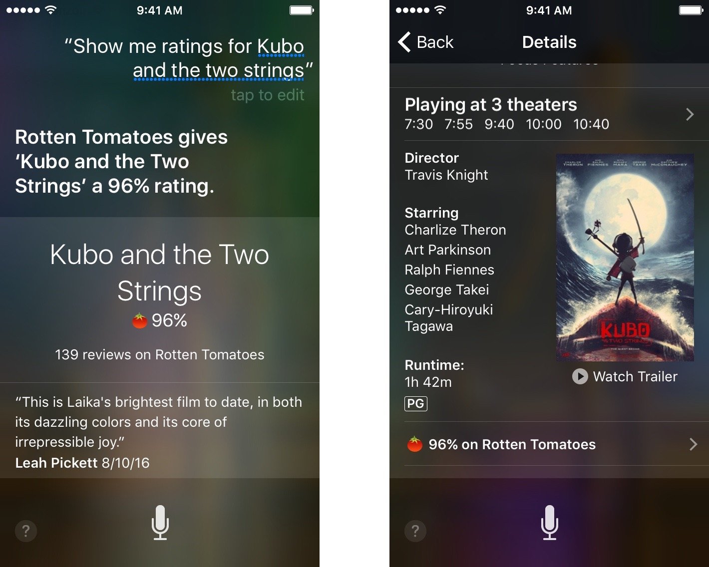 Siri know whether a movie is good or not