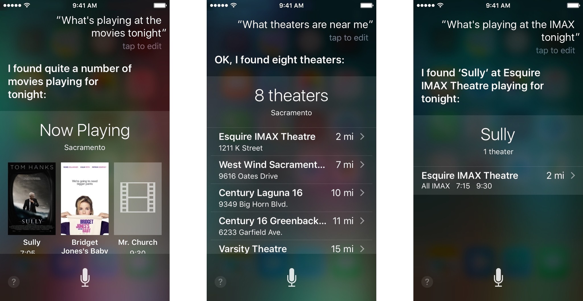 Ask Siri what movies are playing