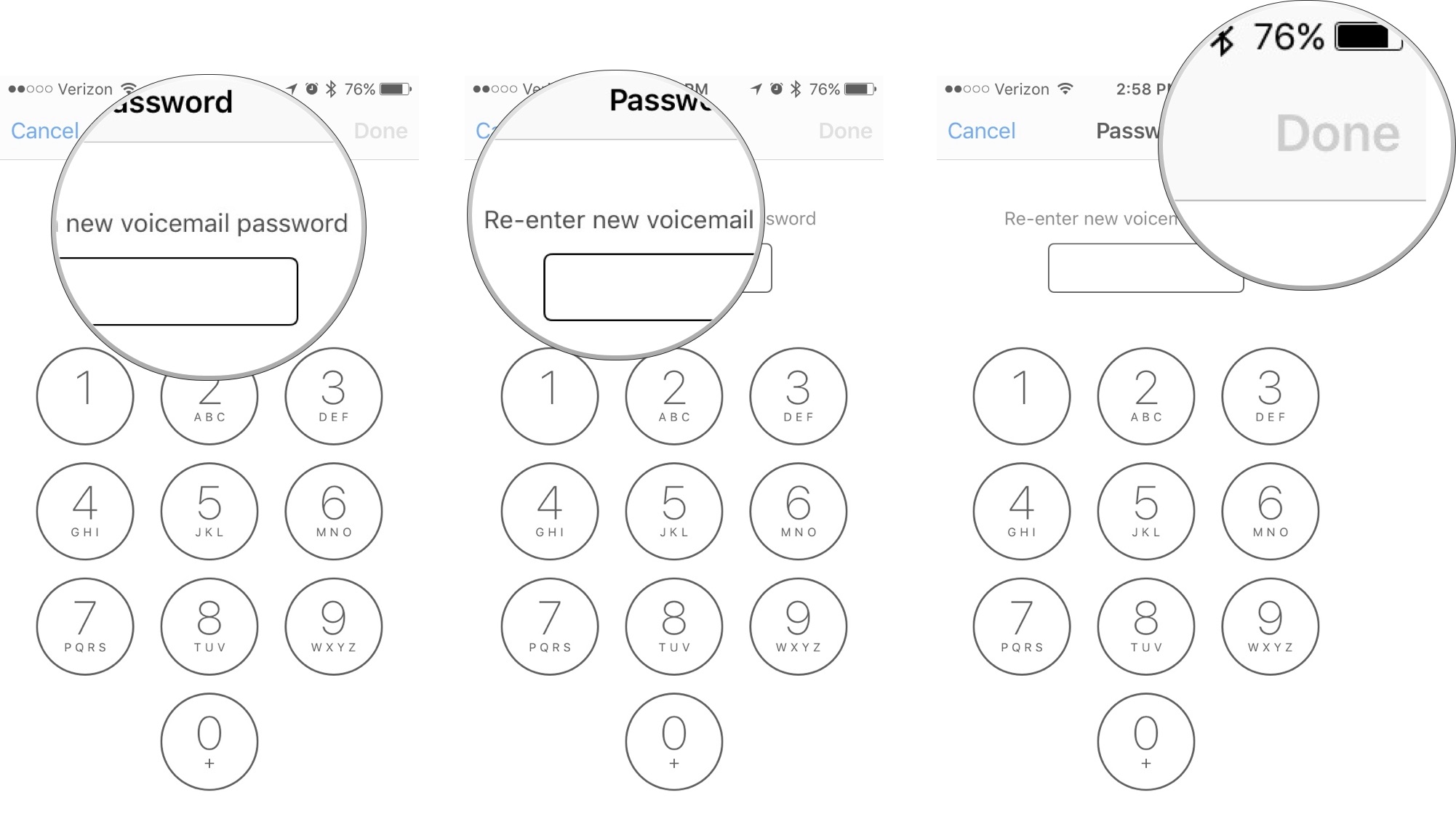 Изменение пароля голосовой почты на iPhone