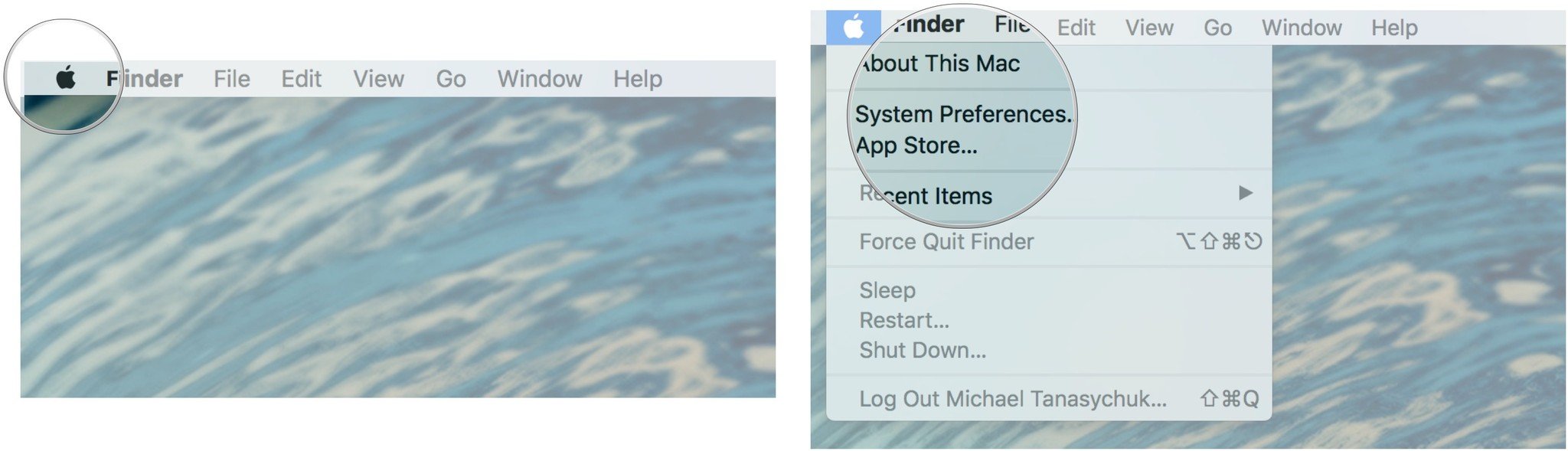 Click the Apple menu button, click System Preferences