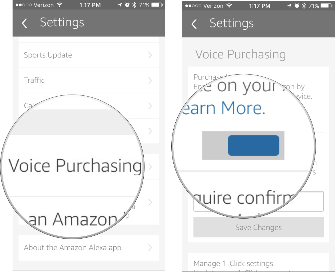 Tap Voice Purchasing, then turn off Voice Purchasing