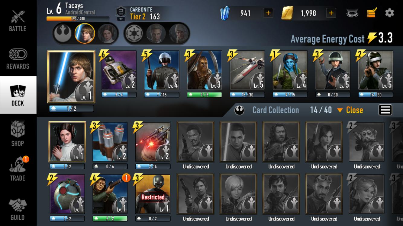 Star Wars Force Collection Card Value Chart