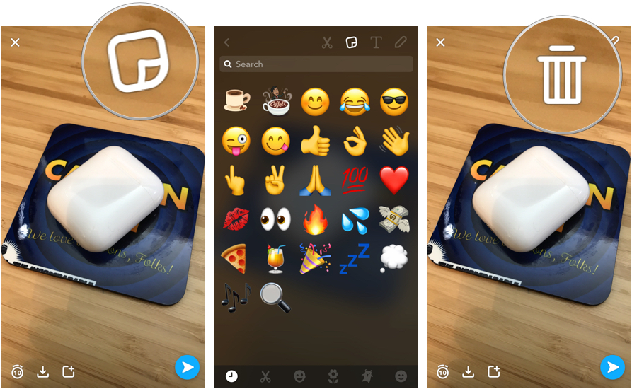 How to add stickers in Snapchat