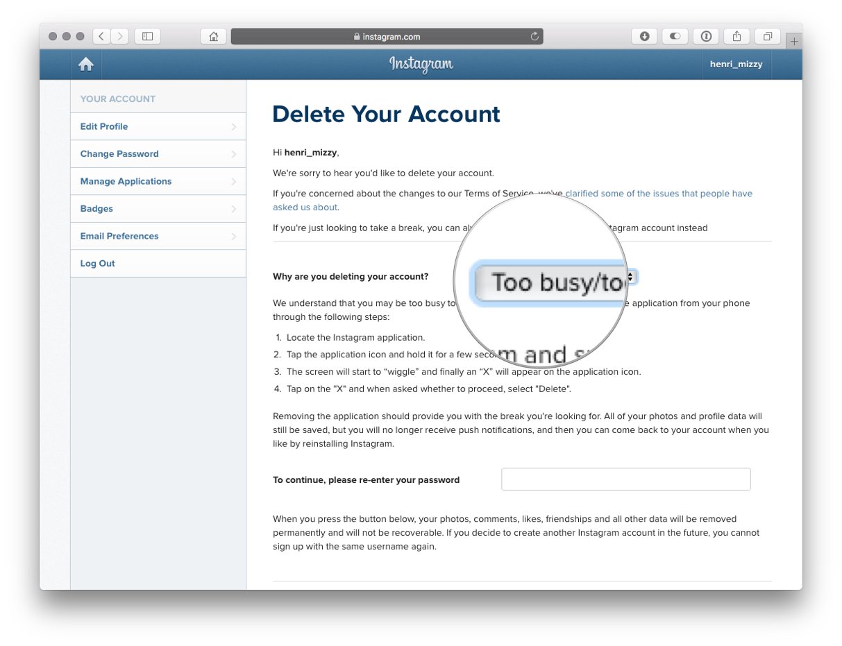 How to delete your Instagram account (after saving your photos