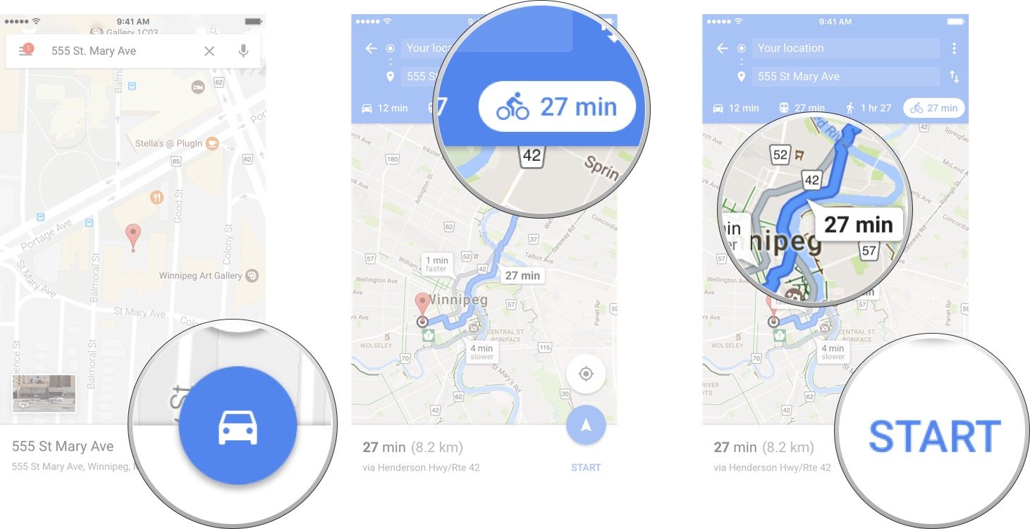 get directions with google maps