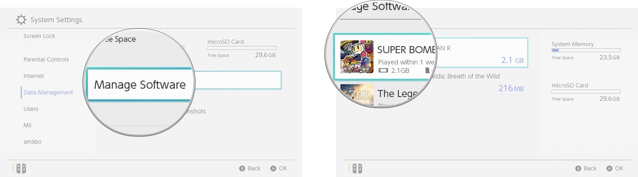 nintendo switch store games on sd card