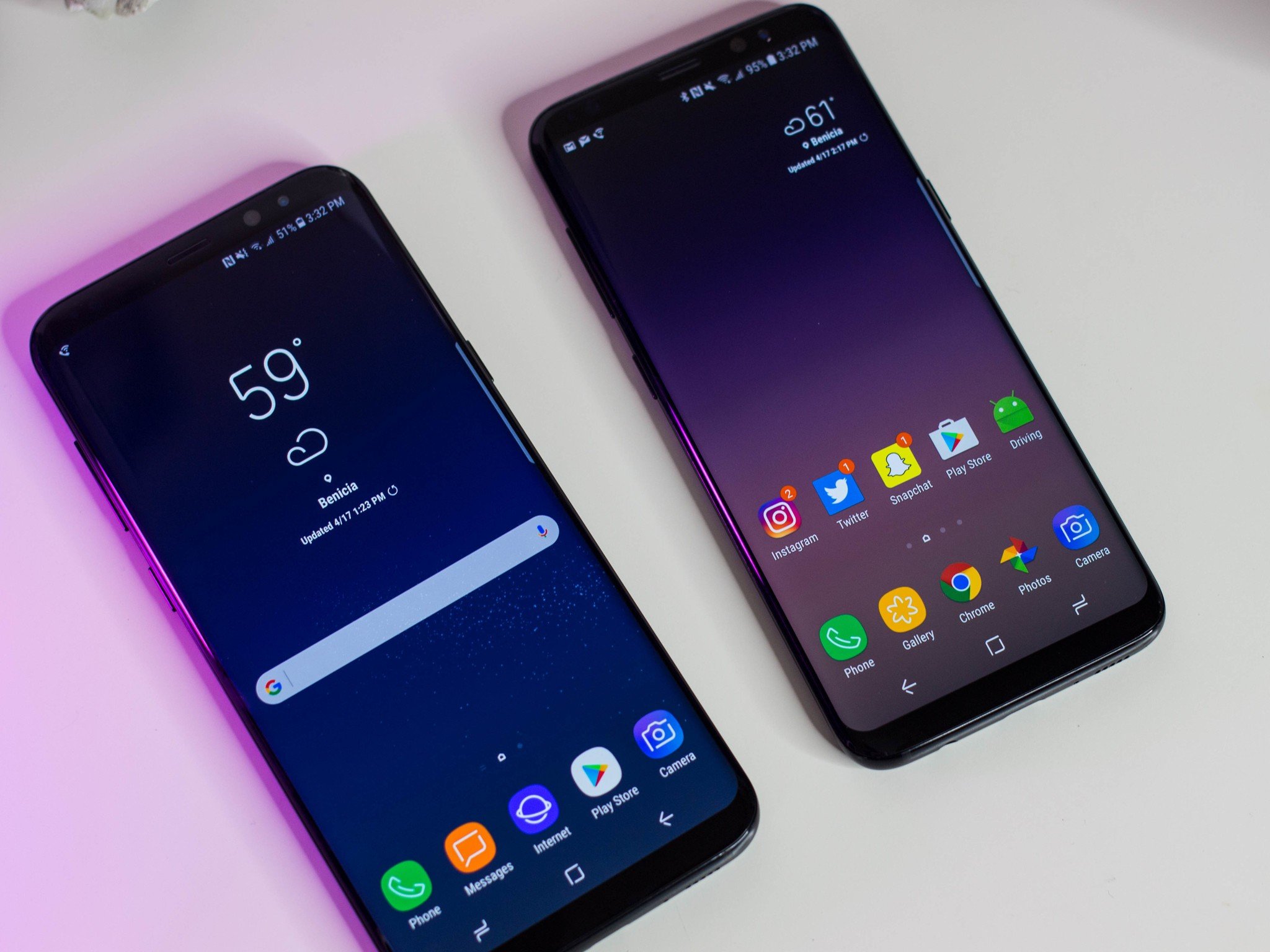 The Galaxy S8+ and Galaxy S8.