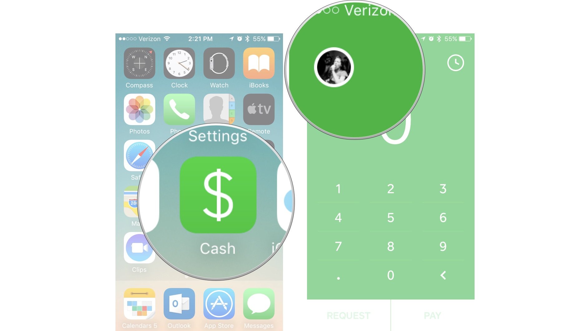 Launch Square Cash app, select your profile