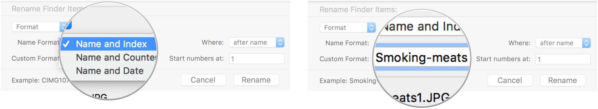 Click on Name Format, then enter a new name