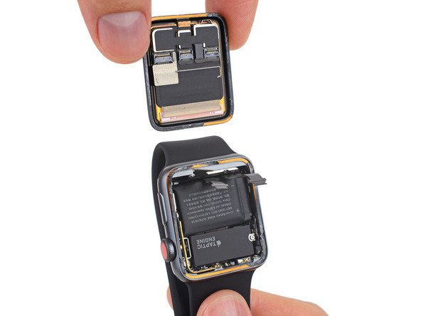 an apple watch with the face removed