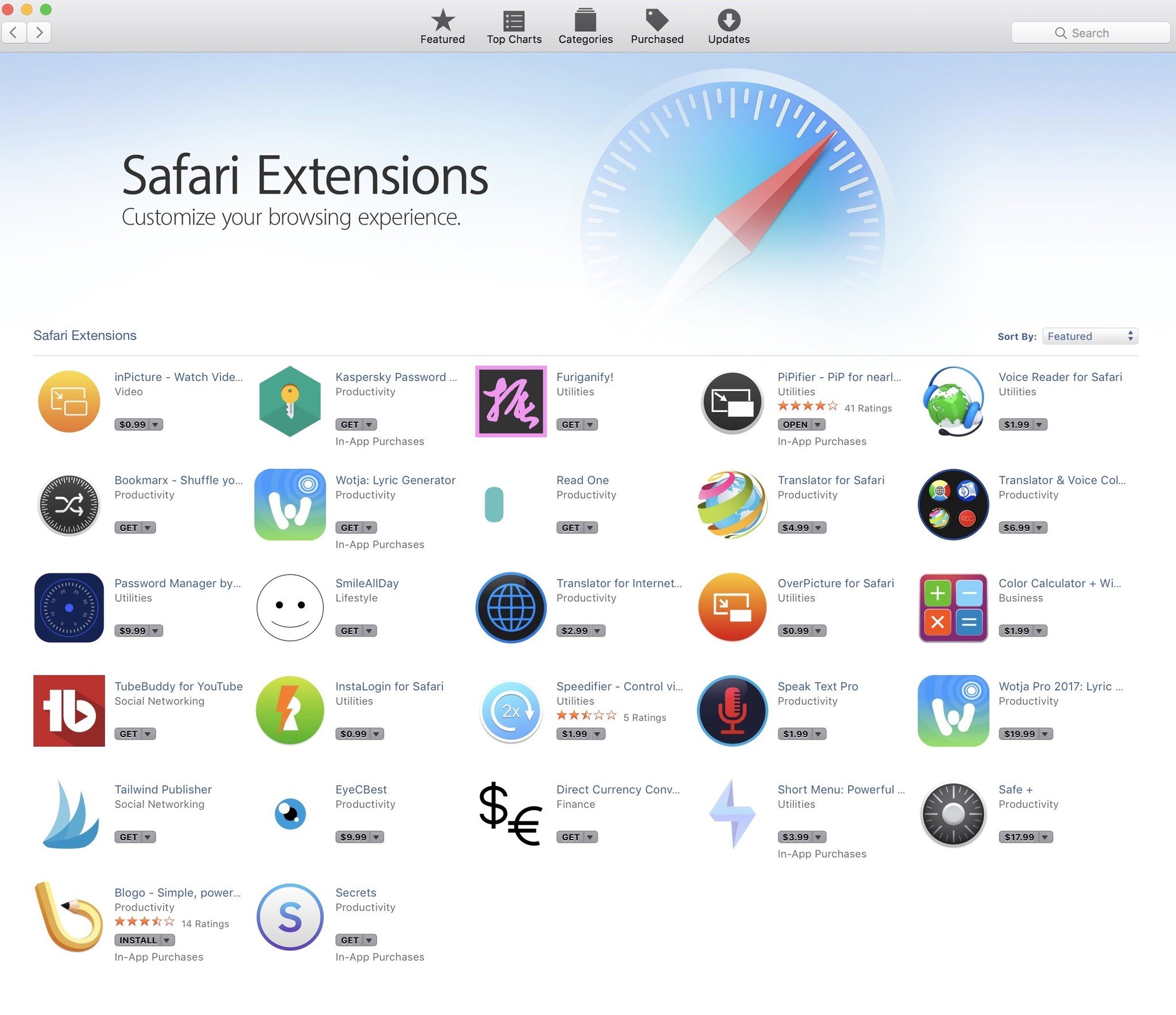 Safari Extensions in the Mac App Store