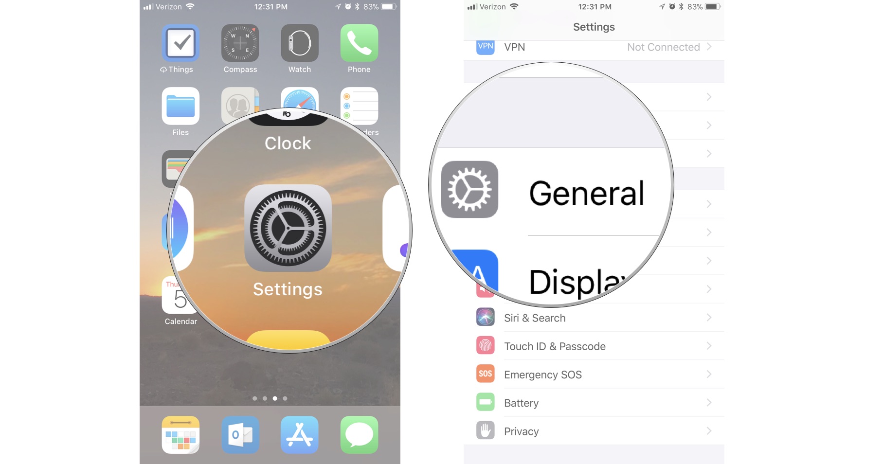 Find Serial number on iPhone: Launch Settings, then tap General