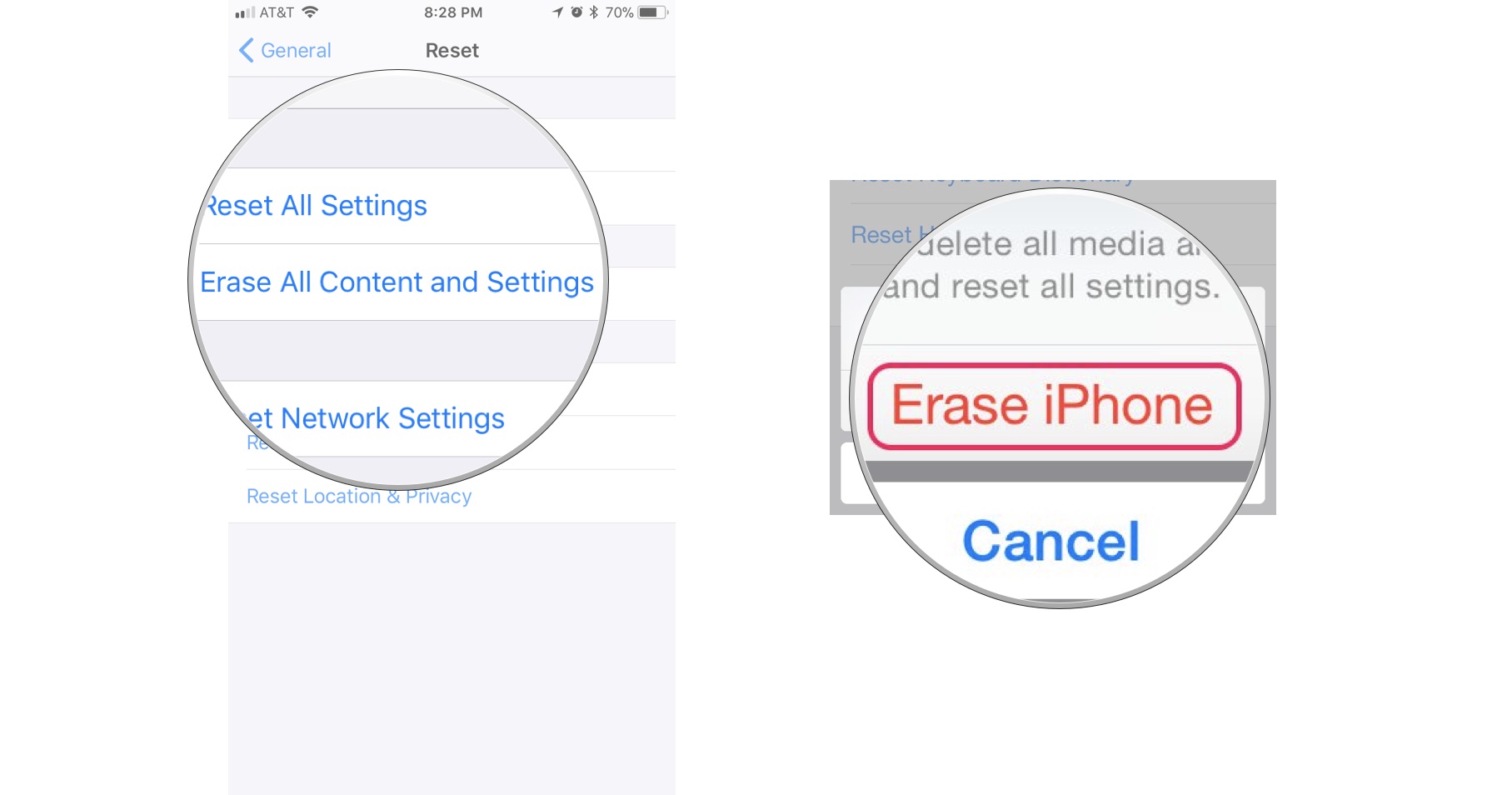 Tap Erase All Content and Settings, then tap Erase iPhone