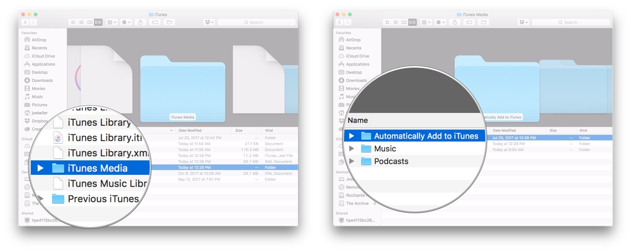 Double-click iTunes Media then Automatically Add to iTunes