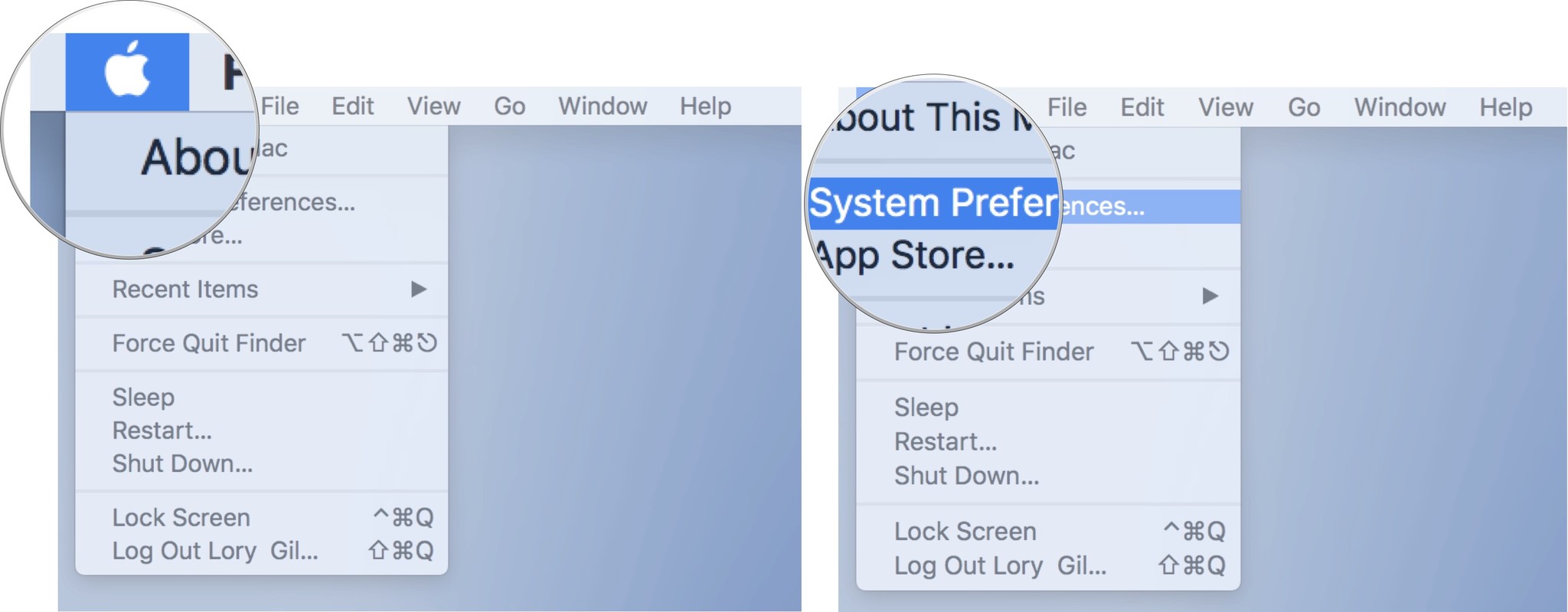 Click on the Apple logo, then click on System Preferences