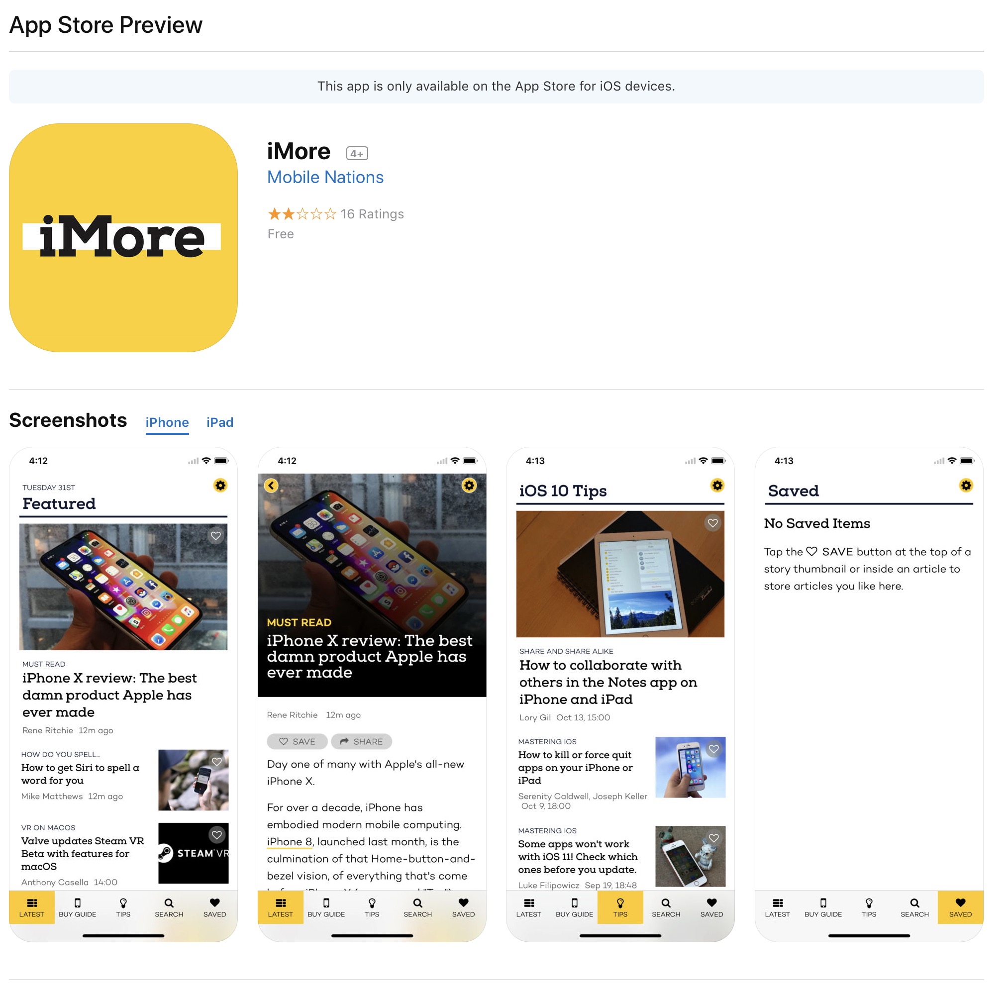 App Store listing new look