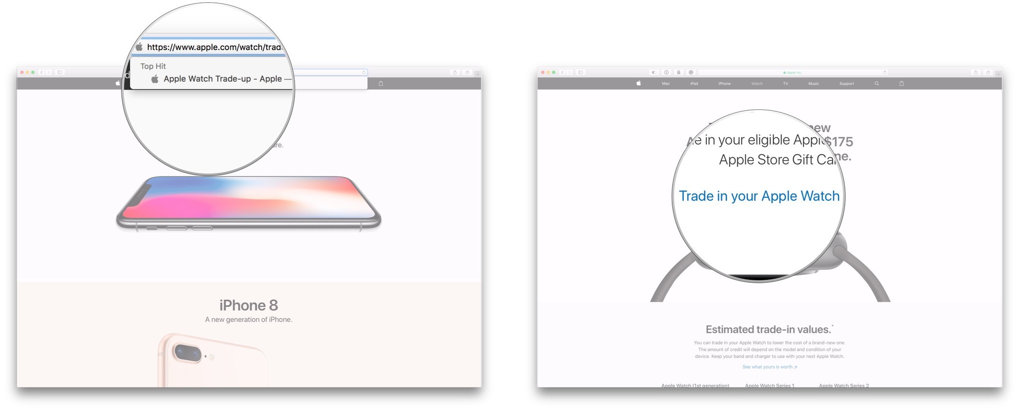 Go to Apple Watch Trade Up site, click Trade in your Apple Watch online