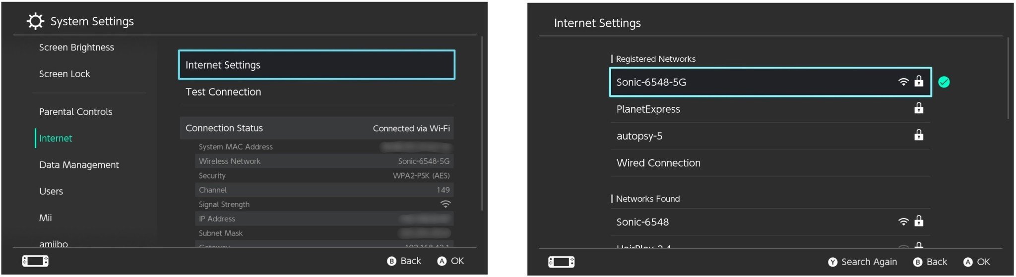 Select Internet Settings, then select your current network