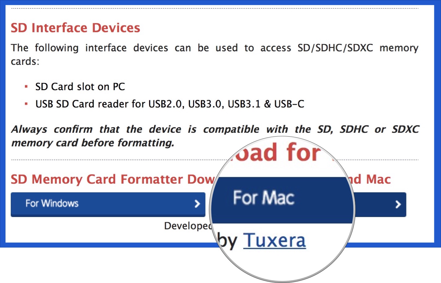 Sd card formatter download for mac