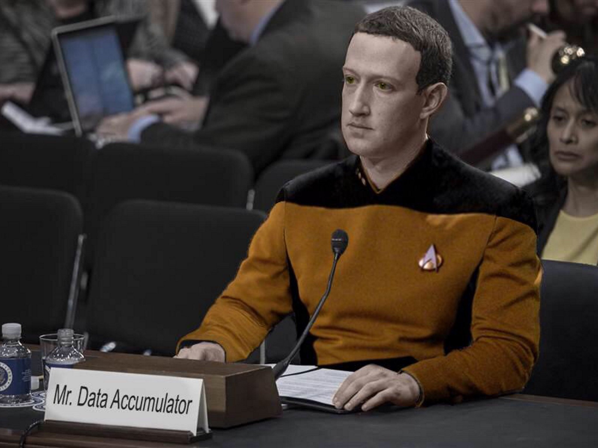 Image result for zuckerberg star trek