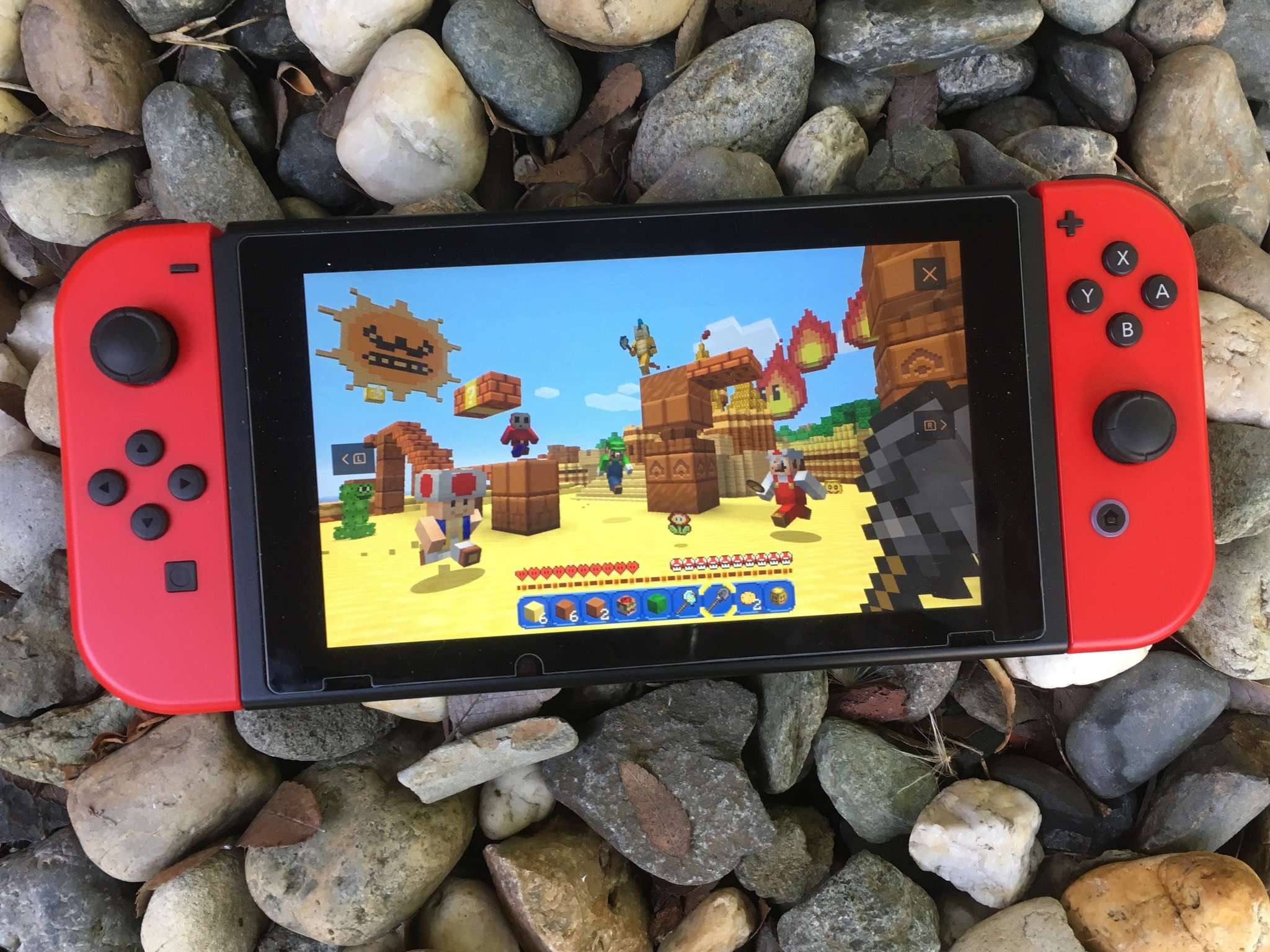 nintendo switch with minecraft game