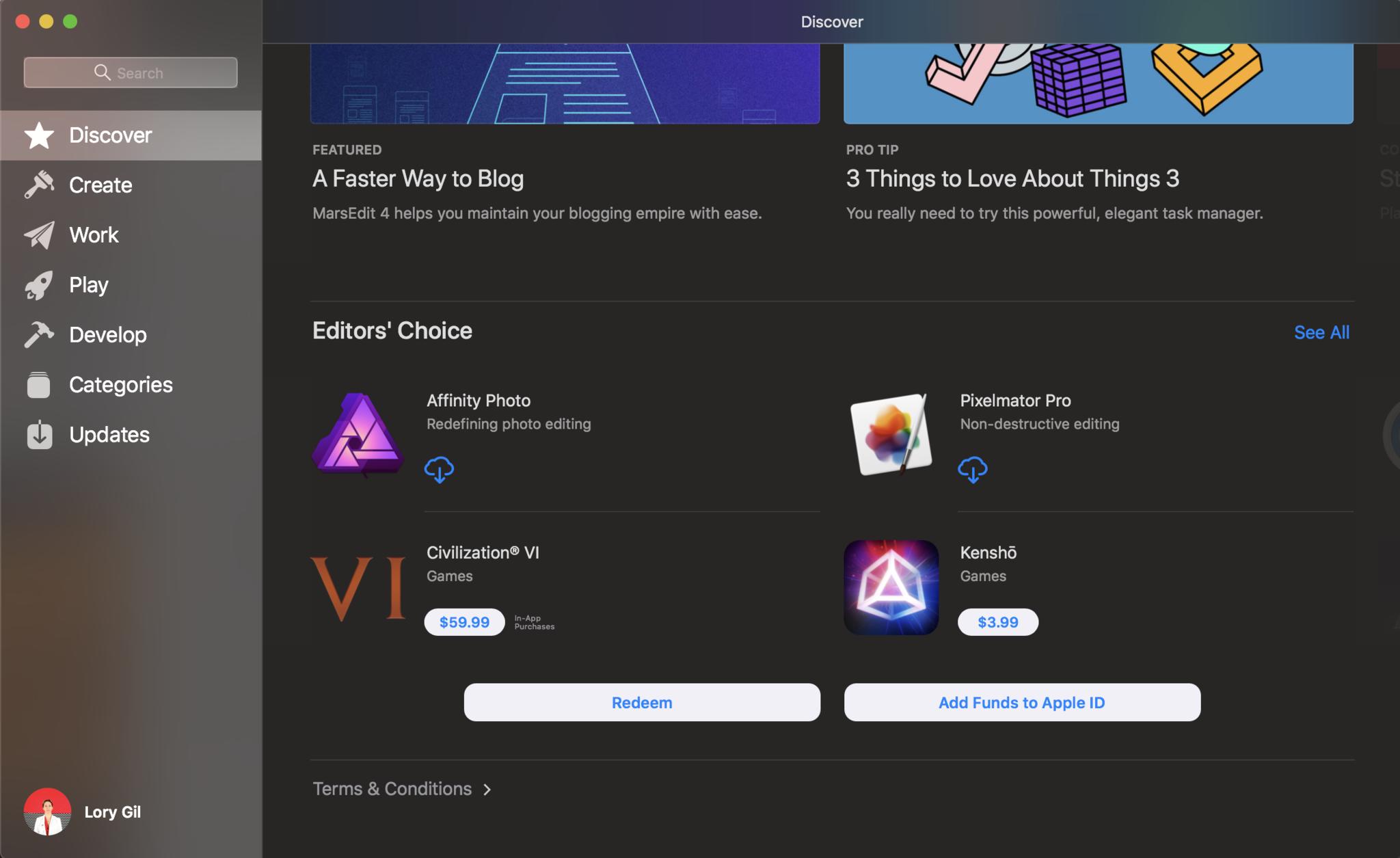 Click on Redeem at the bottom of any Mac App Store Page in macOS Mojave