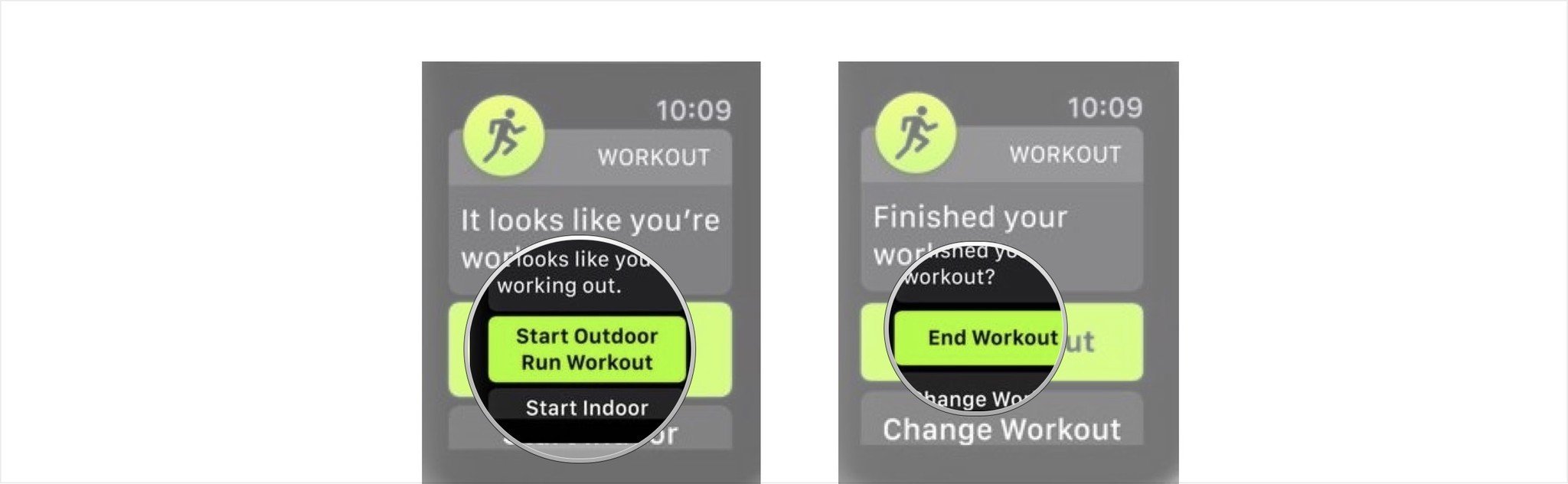 Apple Watch start and end workout