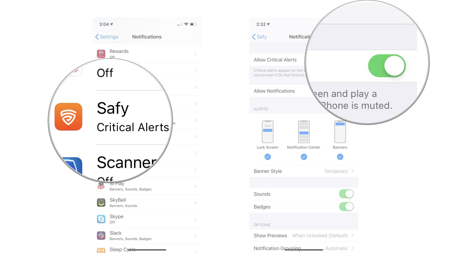 Select the app you want to allow critical alerts to go through, then turn on Allow Critical Alerts