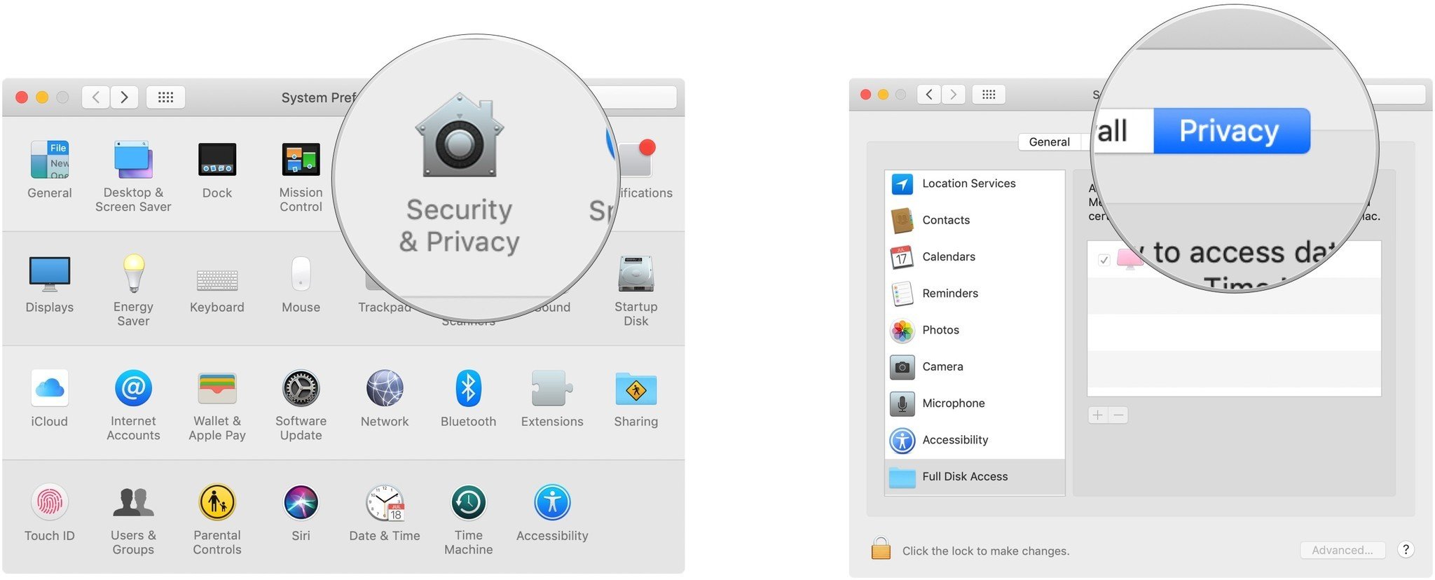 Move iPhone or iPad backups to external hard drive by showing go into system settings and select security and privacy and tap on the privacy tap