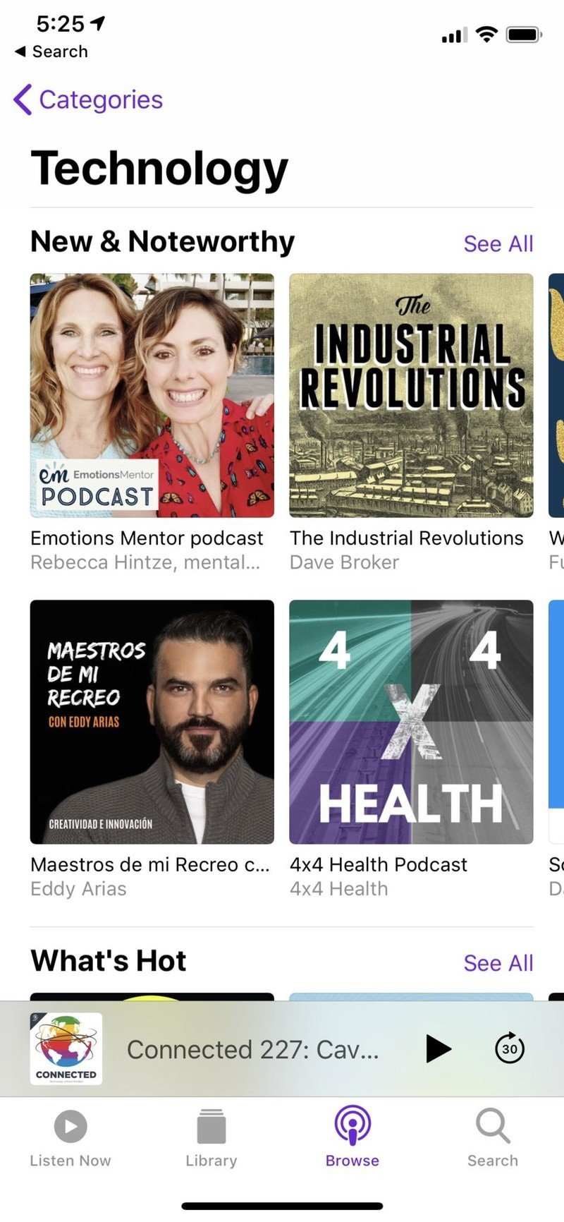 Apple Podcasts, view Technology category