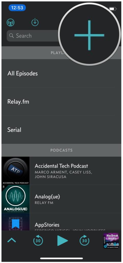 Overcast Add Podcast Discover