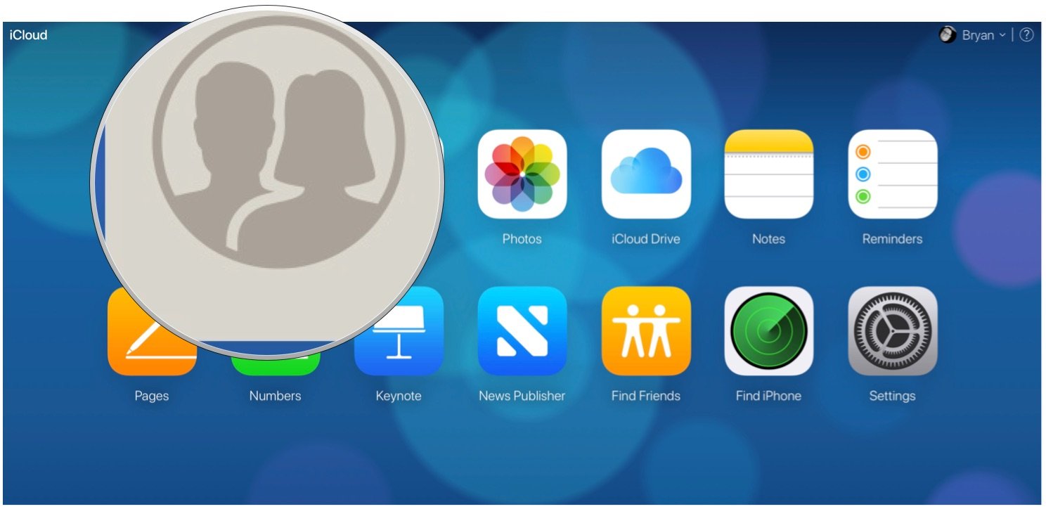 select contacts in iCloud