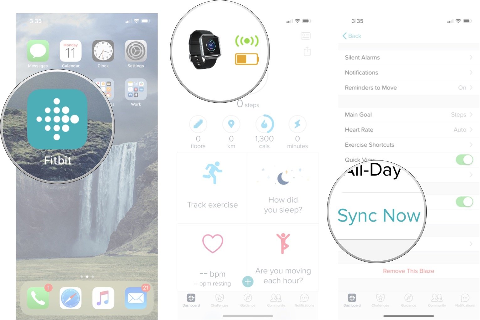 sync fitbit alta to iphone