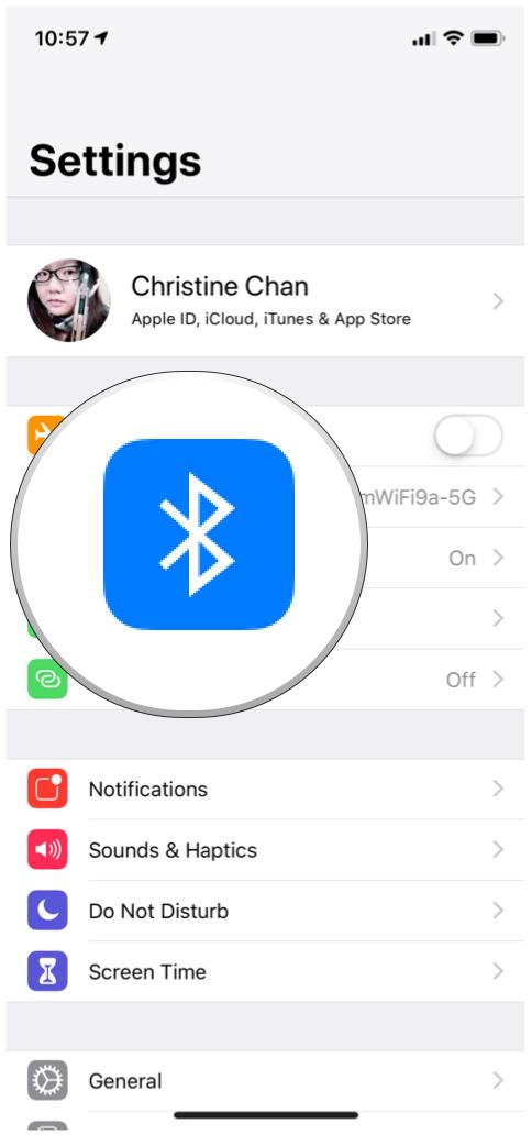 iOS Settings, Bluetooth