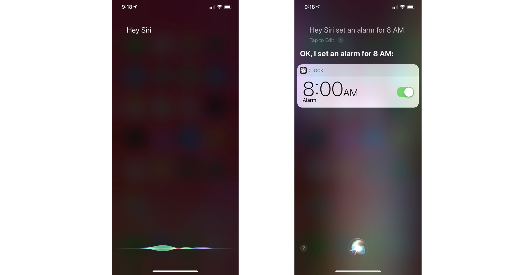 Привет, Siri поставила будильник