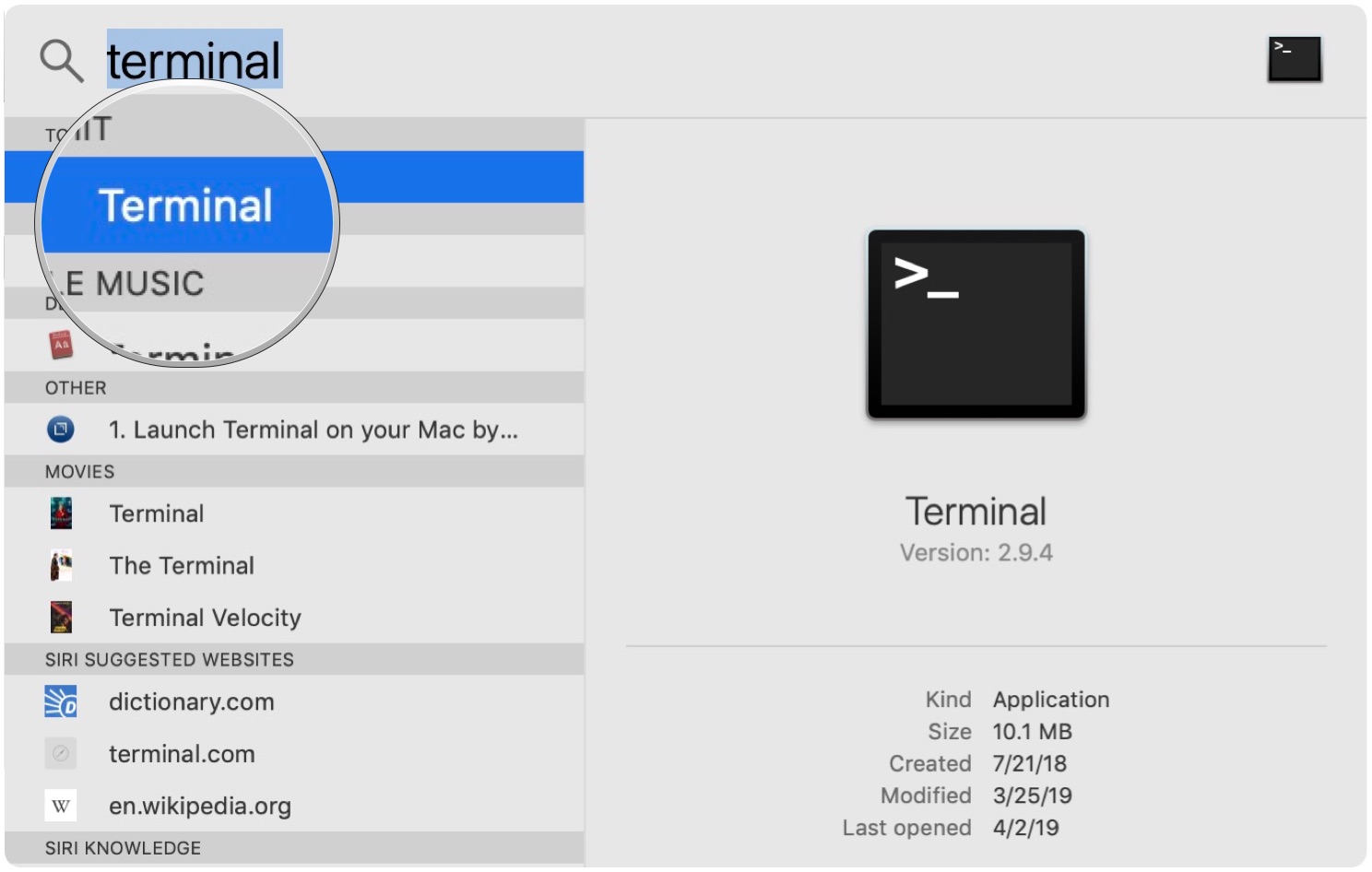 terminal on Mac