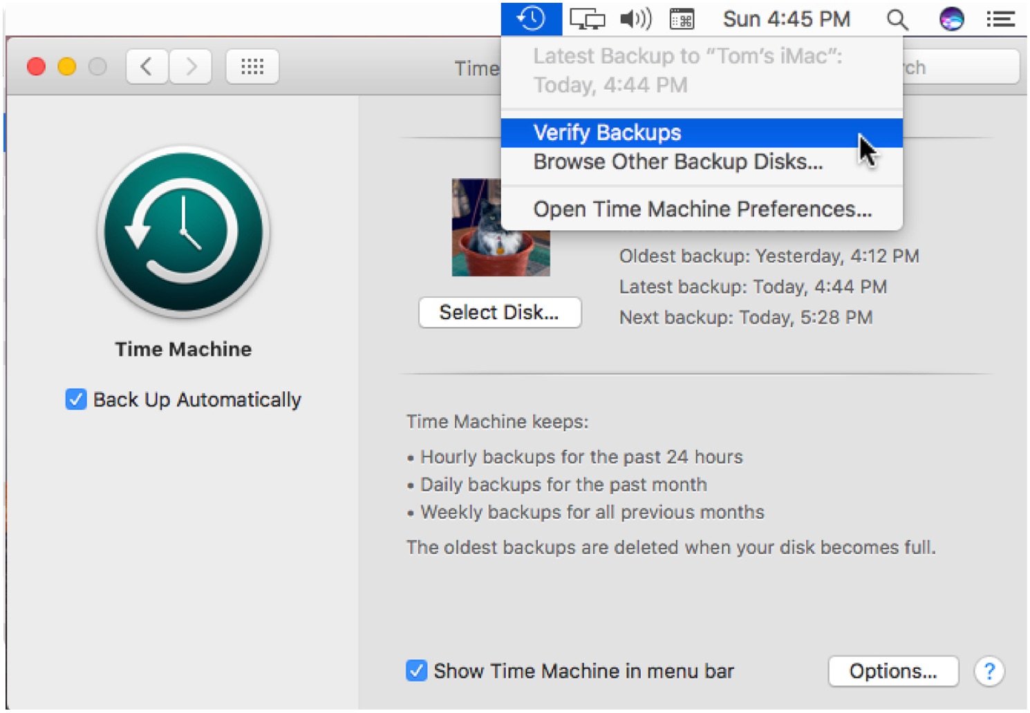 time machine verify backups