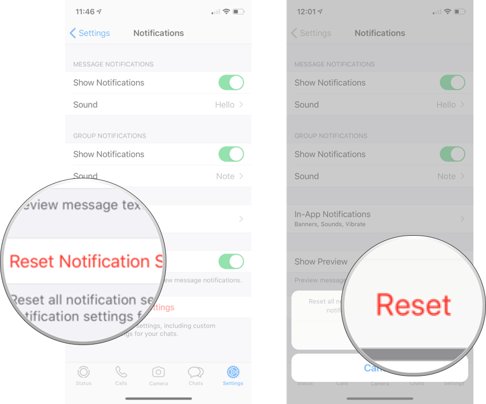 Message change notification on how iphone to 