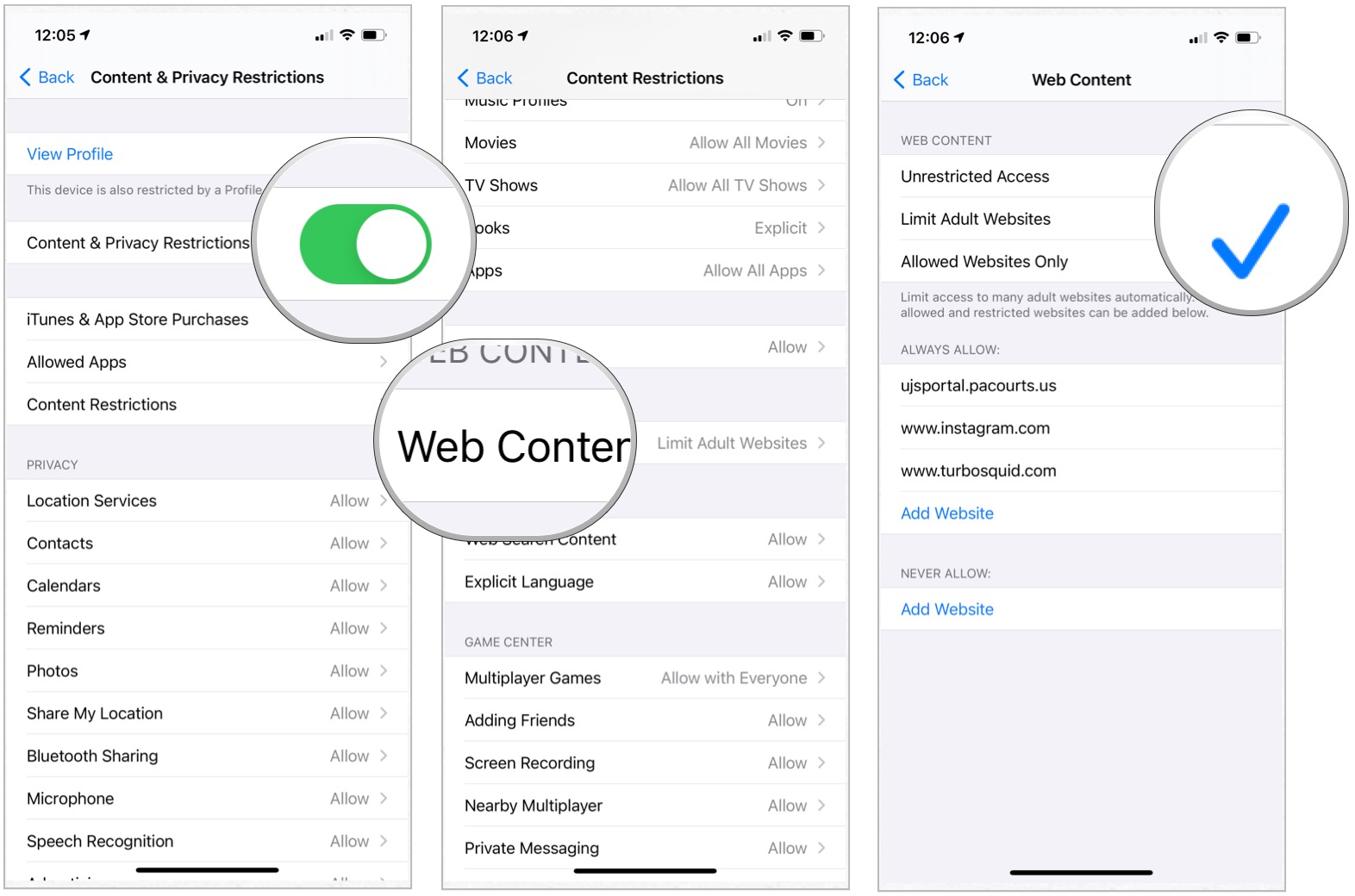 Steps to block a website on Chrome without an extension from iPhone or iPad