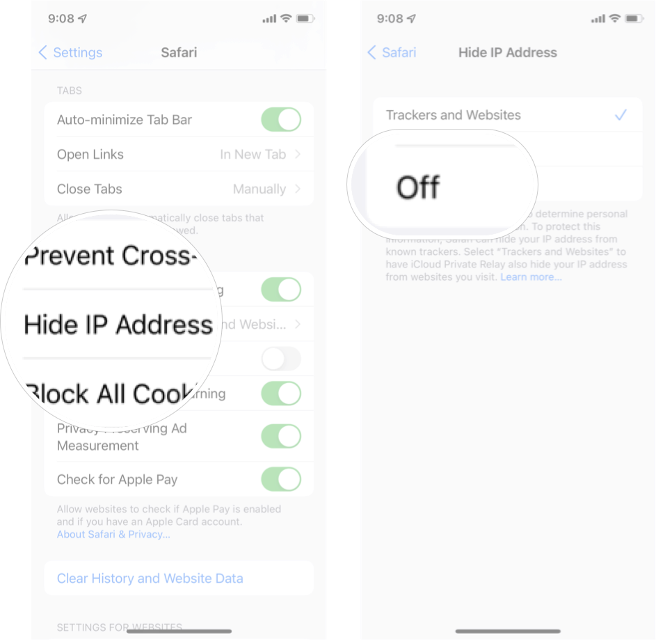 how to hide ip address in ios 15 04