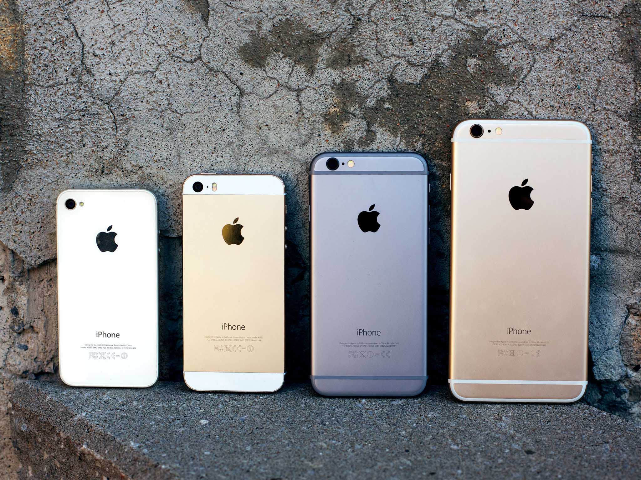 iphone 4s iphone 5s iphone 6 iPhone 6 plus back lineup 1