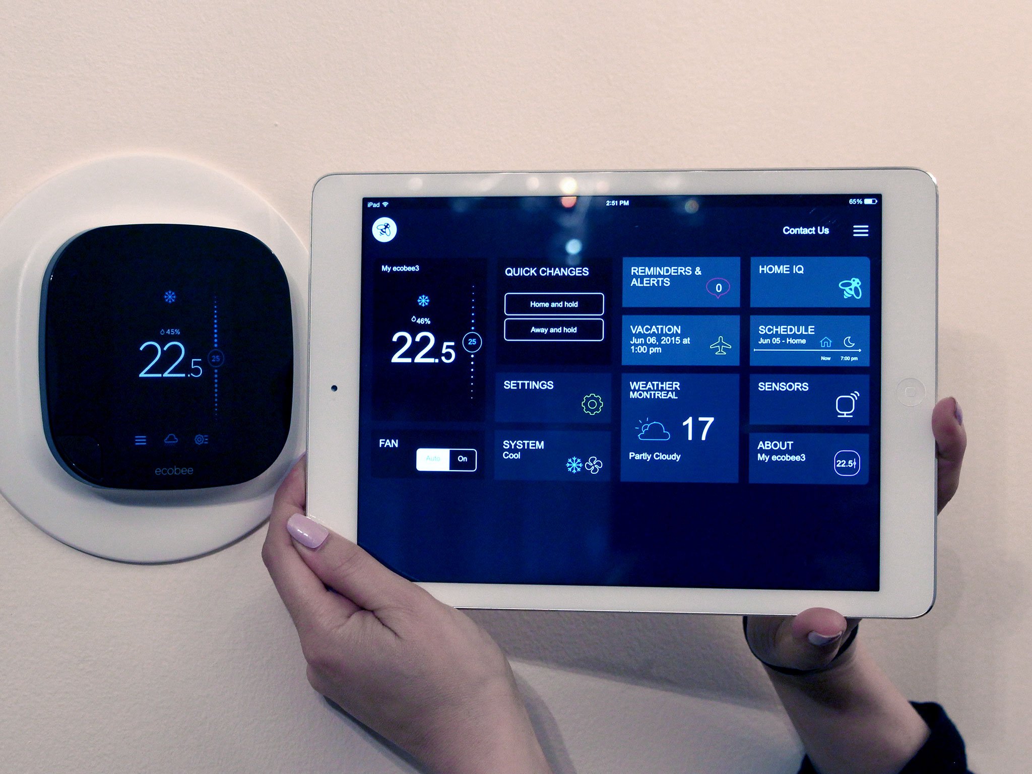 Using the Ecobee3 Wi-Fi thermostat with your iPad