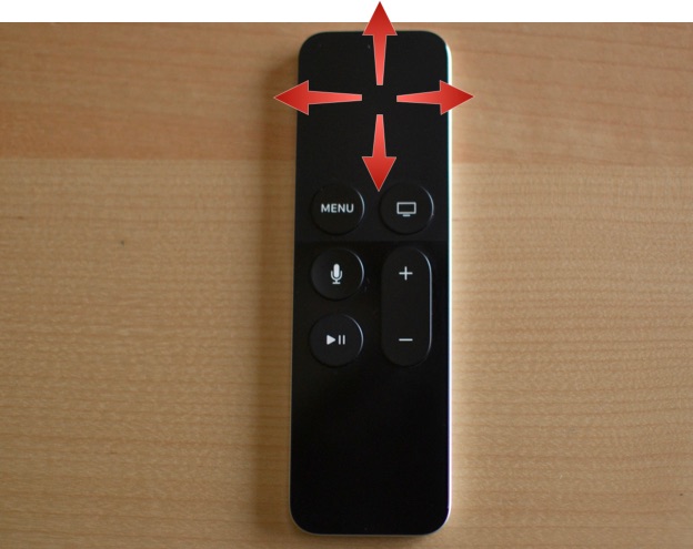Swiping the trackpad on the Siri Remote