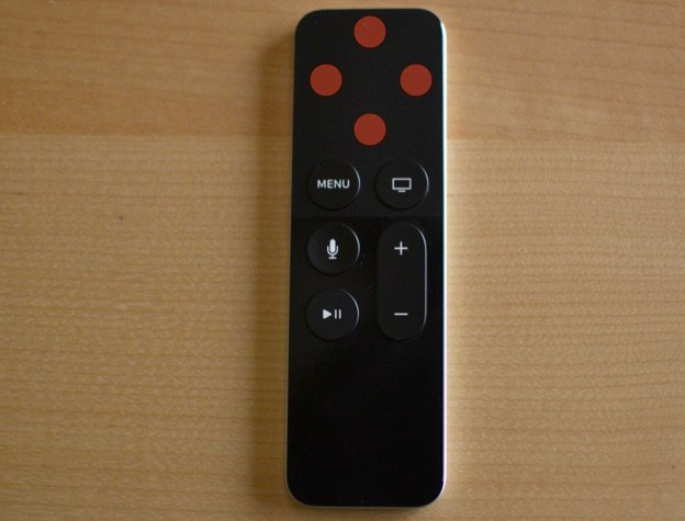 Tapping the trackpad on the Siri Remote