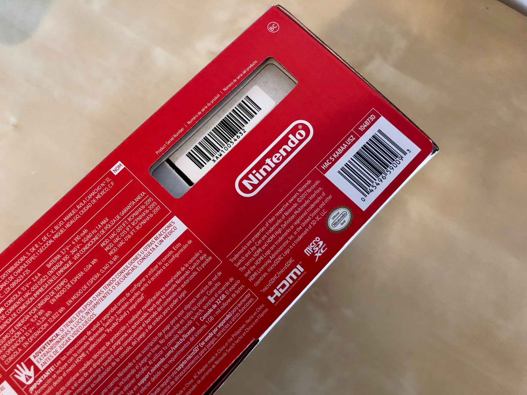 Serial number on Switch