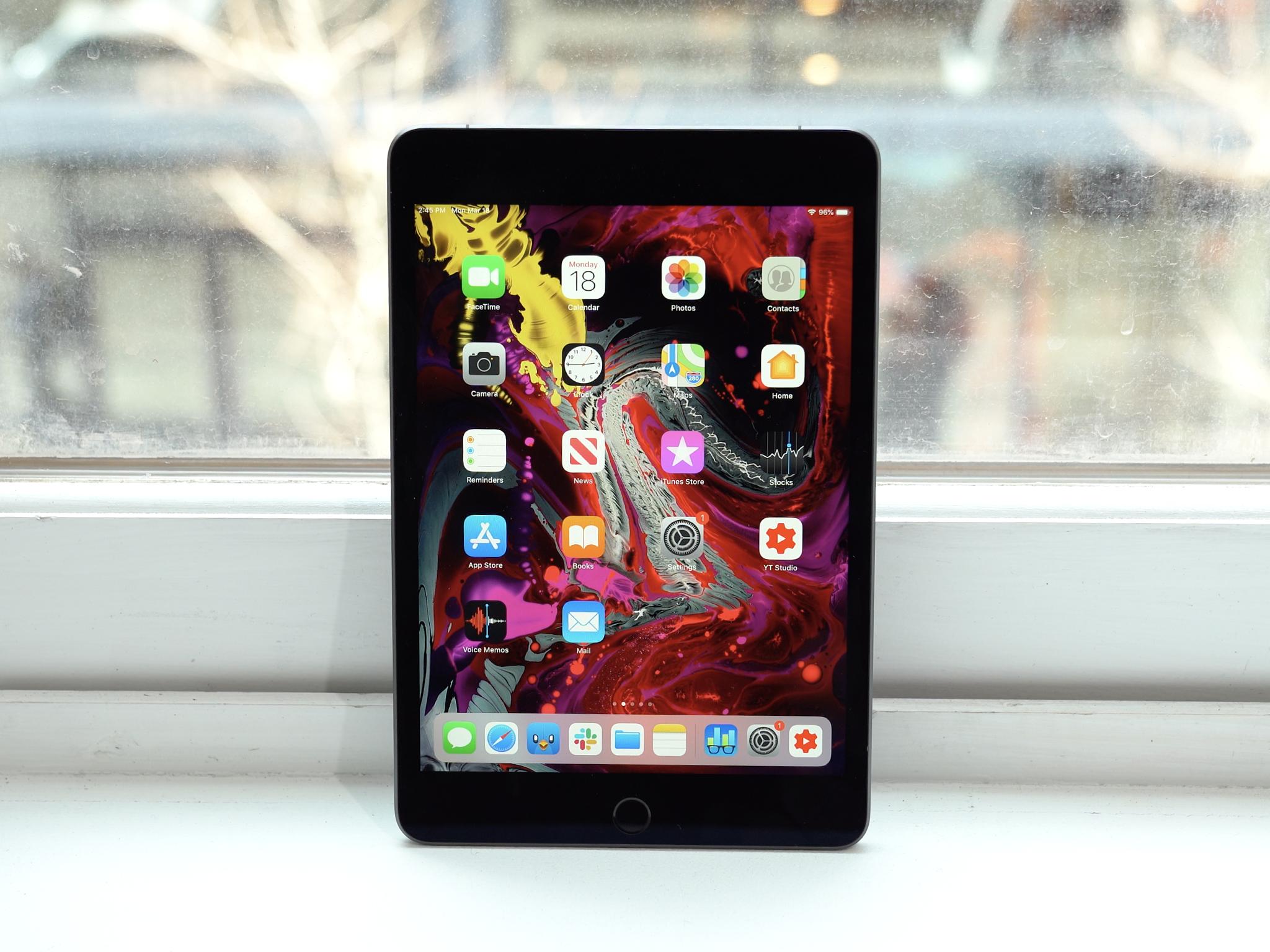 iPad mini 5 Home screen, sitting at a window