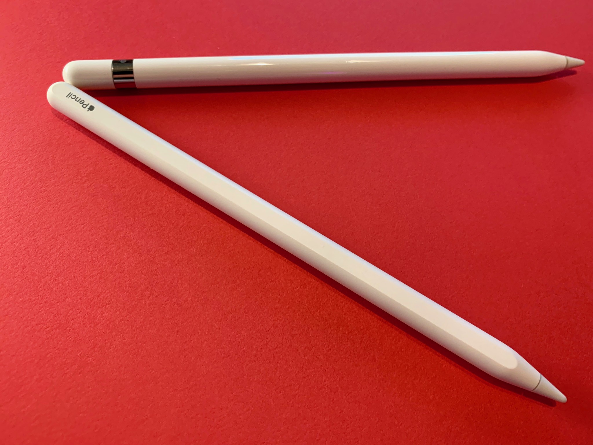Apple Pencil 1 and 2 side-by-side