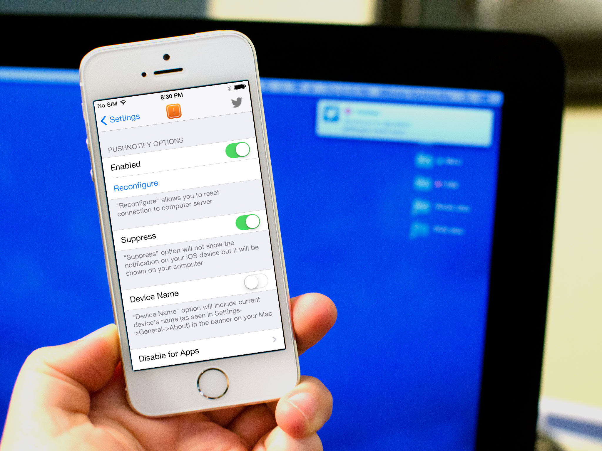 pushNotify sends notifications from your jailbroken iPhone or iPad to your Mac