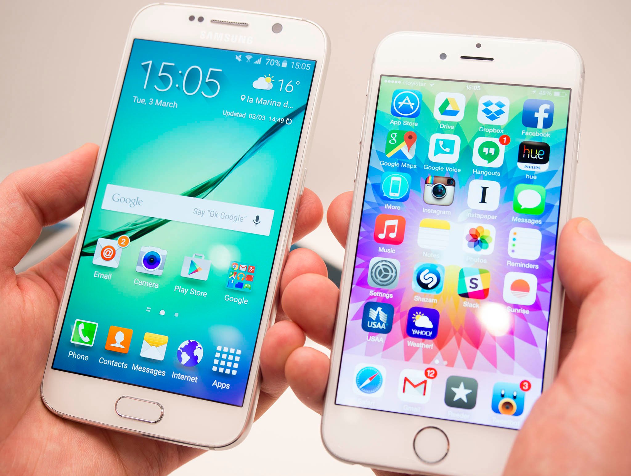 Samsung Galaxy S6 and iPhone 6